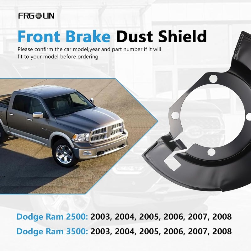 FRGOLIN Front Brake Dust Shield Compatible with Dodge Ram 2500 3500 2003-2008 Replaces 924-228 - Image 5